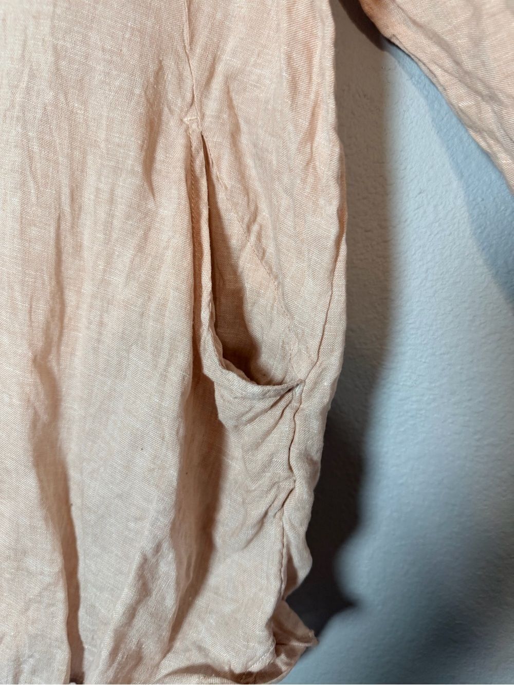 Sigrid Olsen Linen Oversized Button Up Shirt Size XL Light Pink Long Sleeve - Picture 5 of 9